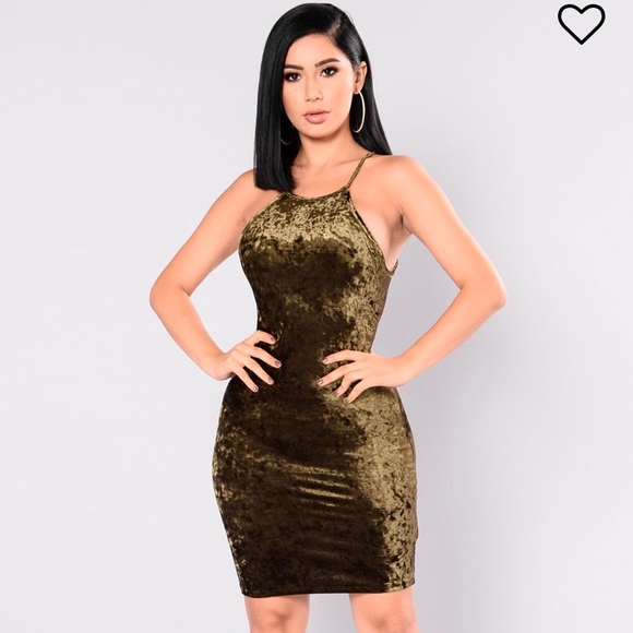 Fashion Nova Dresses & Skirts - Fashion Nova Olive Velvet Dress